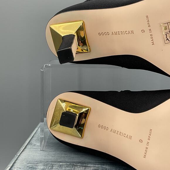 NEW Good American Women’s Ankle Shine Neoprene Booties Black Size 9 - Picture 9 of 12